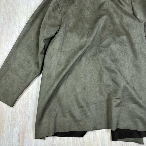 Philosophy Faux Suede Microfiber Cascade Lapel Waterfall Open Front Jacket 1X - Picture 9 of 16